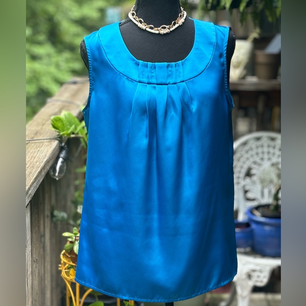 Vintage Kasper Blue Satin Blouse